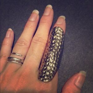 Vintage Gold Hammered Knuckle Ring
